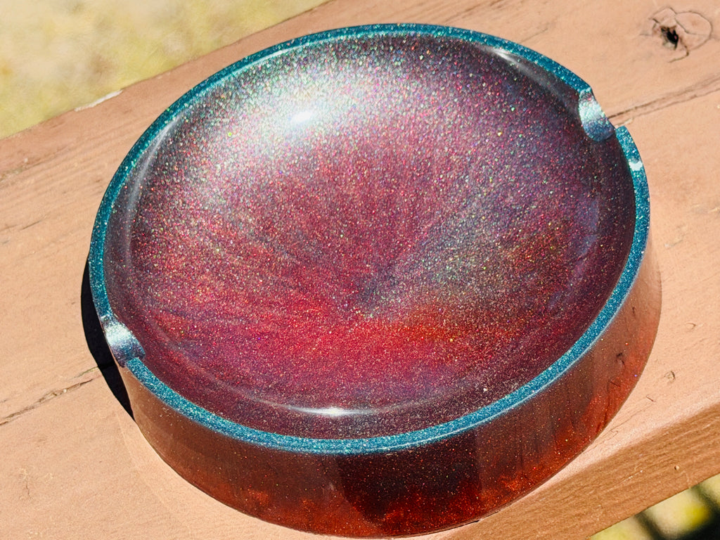Red Shatter Pattern Ashtray